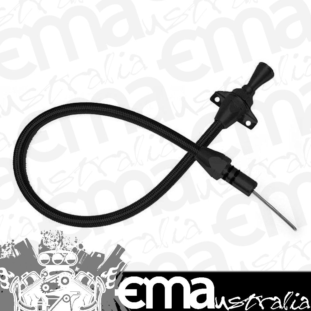 Lokar LK-XTD-30C4FM Braided Transmission Dipstick Case Fill C4 Firewall Mount