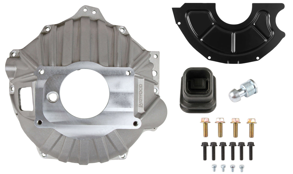 LakewoOD LLK4000K Cast Aluminium Bellhousing Kit Chev V8 To Muncie Saginaw Borg Warner T10 And Tremec Tko/Tkx Transmissions