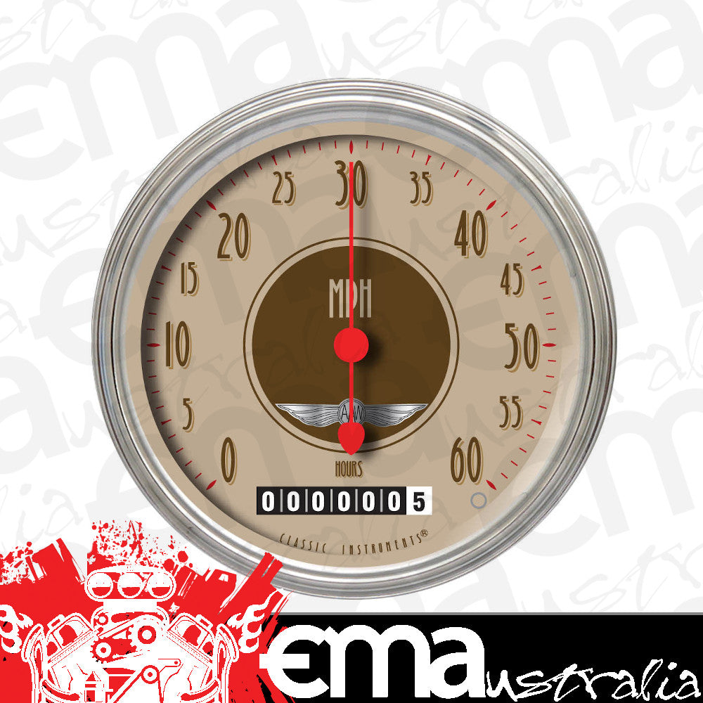 Classic Instruments LSAN Low Speed Speedo, American Nickel