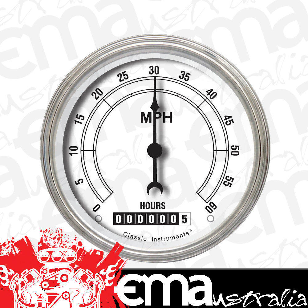 Classic Instruments LSCW Low Speed Speedo, Classic White
