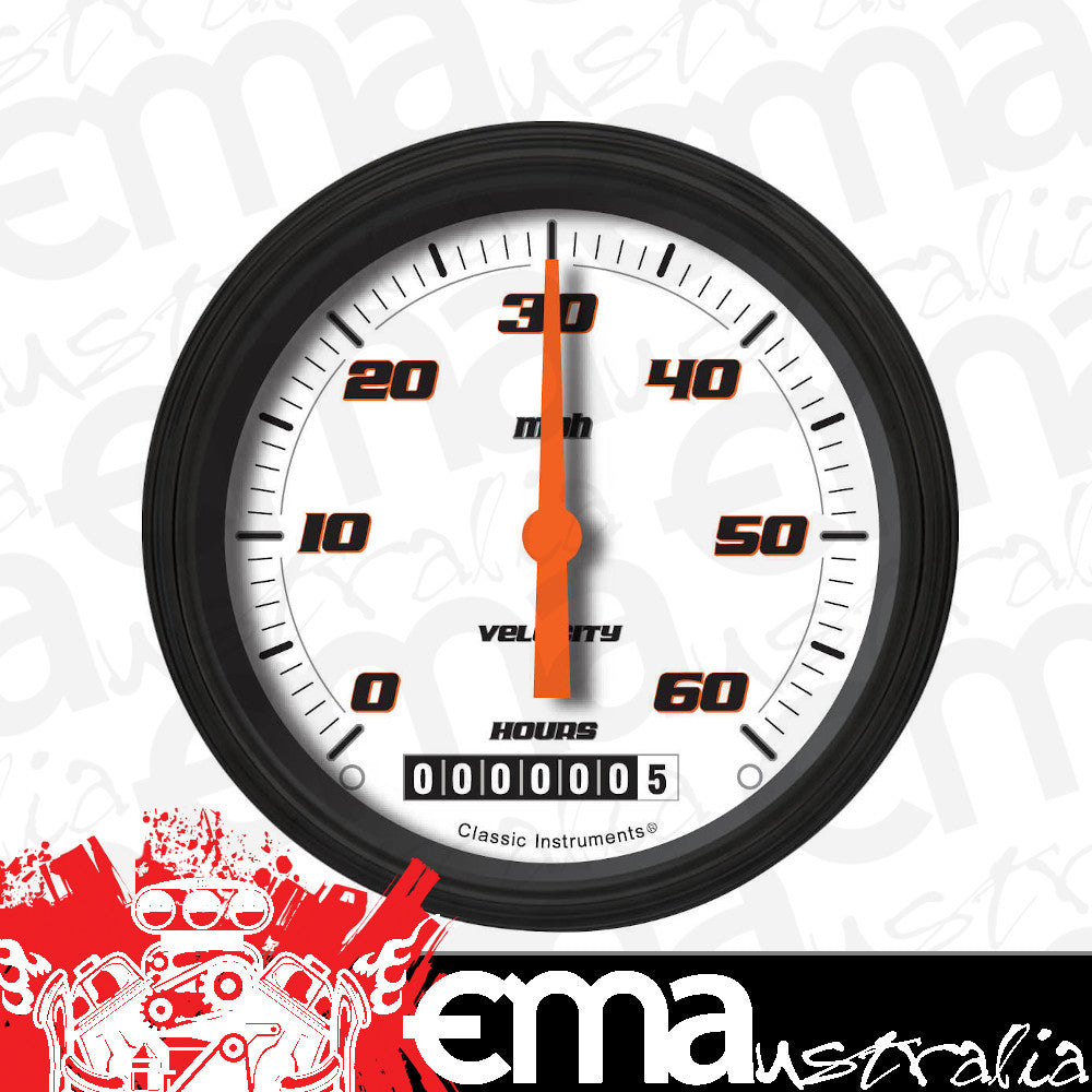 Classic Instruments LSVSW Low Speed Speedo, Velocity White