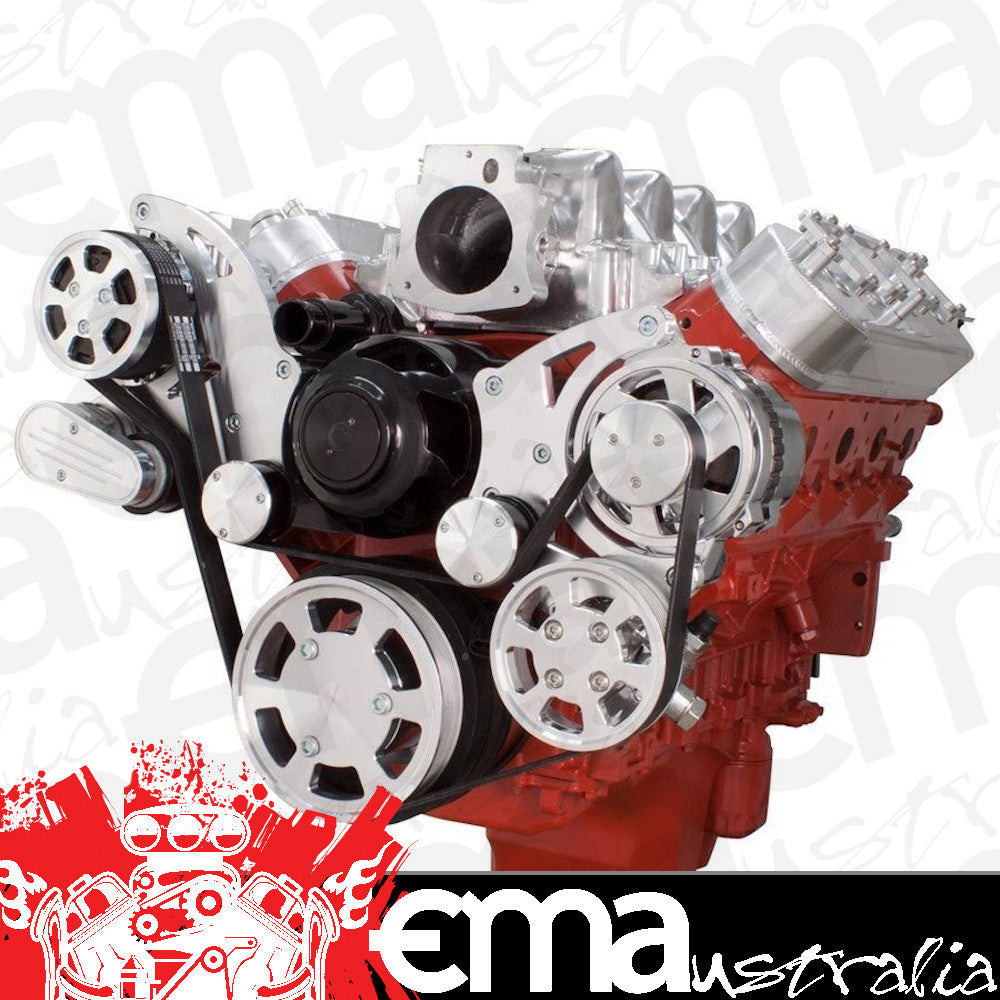 CVF LSX-WRAPTOR-PS-EWP Chevy LS Engine Serpentine Kit - Power Steering & Alternator w/ Electric Water Pump