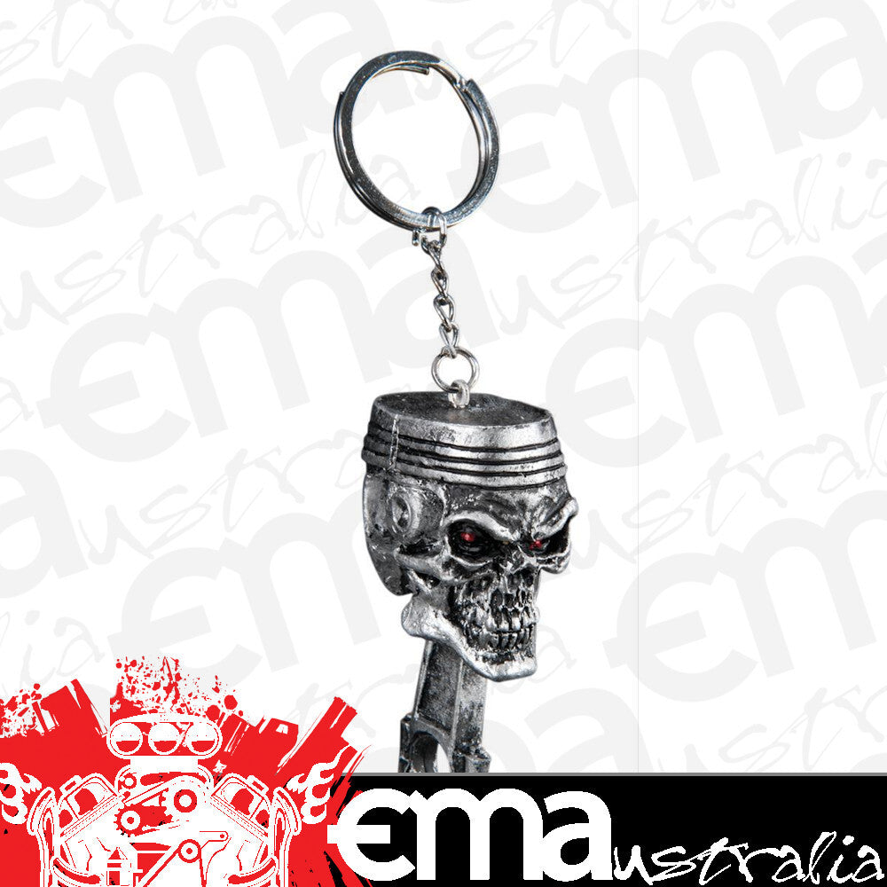 Lunati LTS-KC77713 LETHAL THREAT SKULL PISTON KEYRING KEY RING / CHAIN KEYCHAIN KEYS