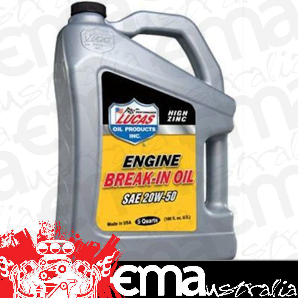 Lucas Oils LUS-10636 SAE 20W-50 Break-In Oil 5 Quart