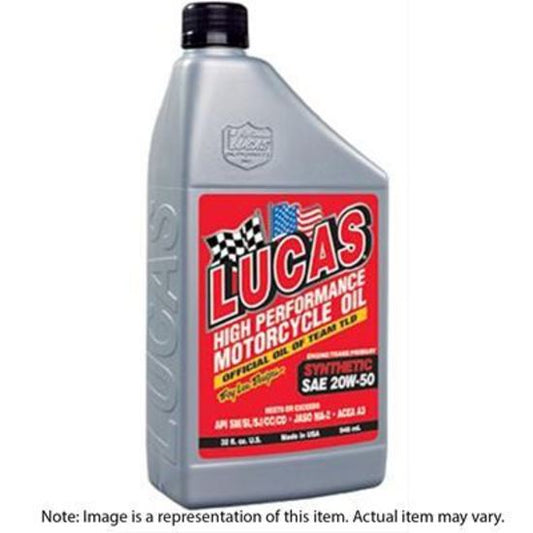 Lucas Oils LUS-10702 Synthetic SAE 20W-50 Motorcycle Oil 1 Quart