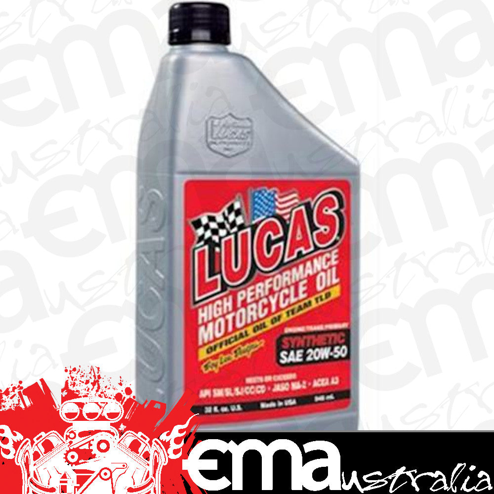 Lucas Oils LUS-10702 Synthetic SAE 20W-50 Motorcycle Oil 1 Quart