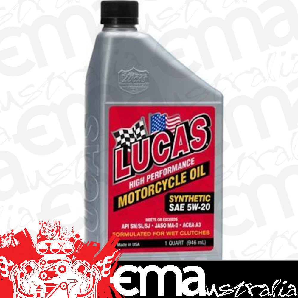 Lucas Oils LUS-10704 Synthetic SAE 5W-20 Motorcycle Oil 1 Quart