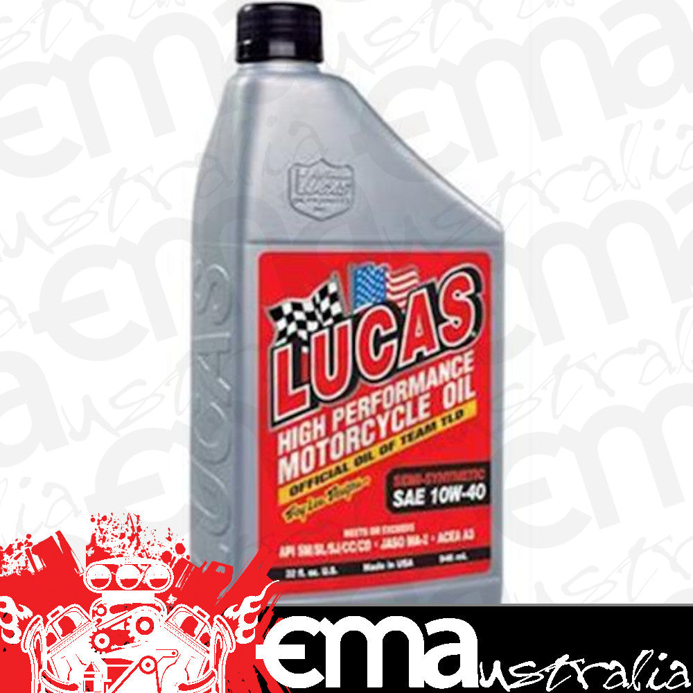Lucas Oils LUS-10710 Semi-Synthetic SAE 10W-40 Motorcycle Oil 1 Quart