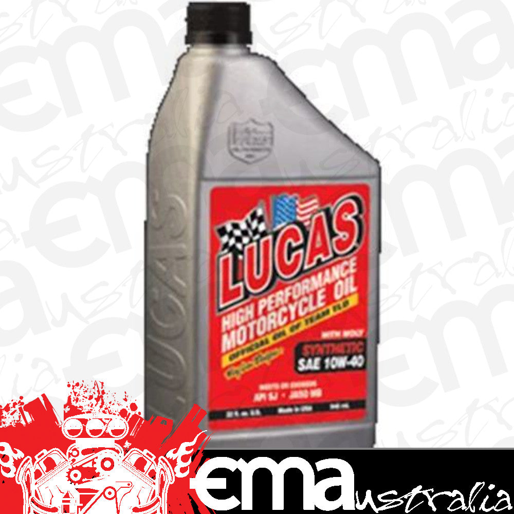 Lucas Oils LUS-10777 Synthetic SAE 10W-40 Moly Motorcycle Oil 1 Quart