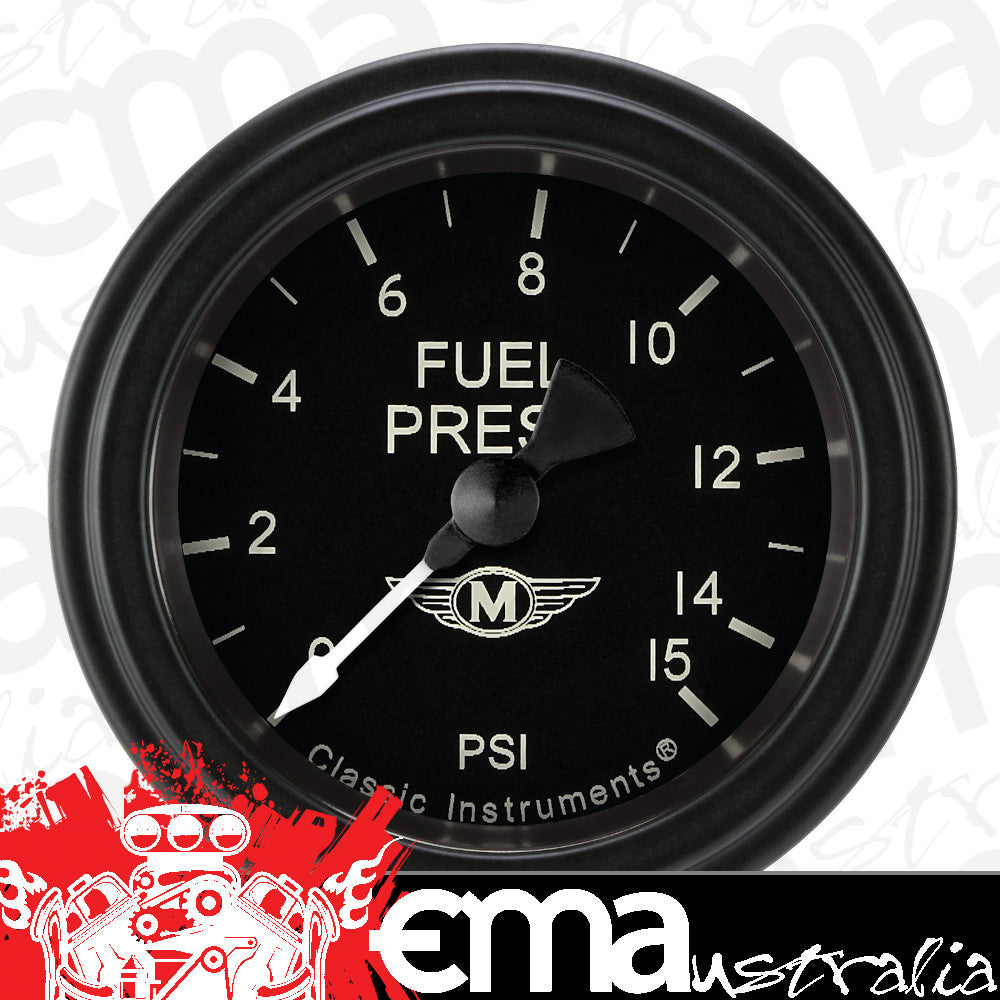 Classic Instruments MA145BLF Moal Bomber 2-1/8" Full Sweep Fuel Pressure 15psi