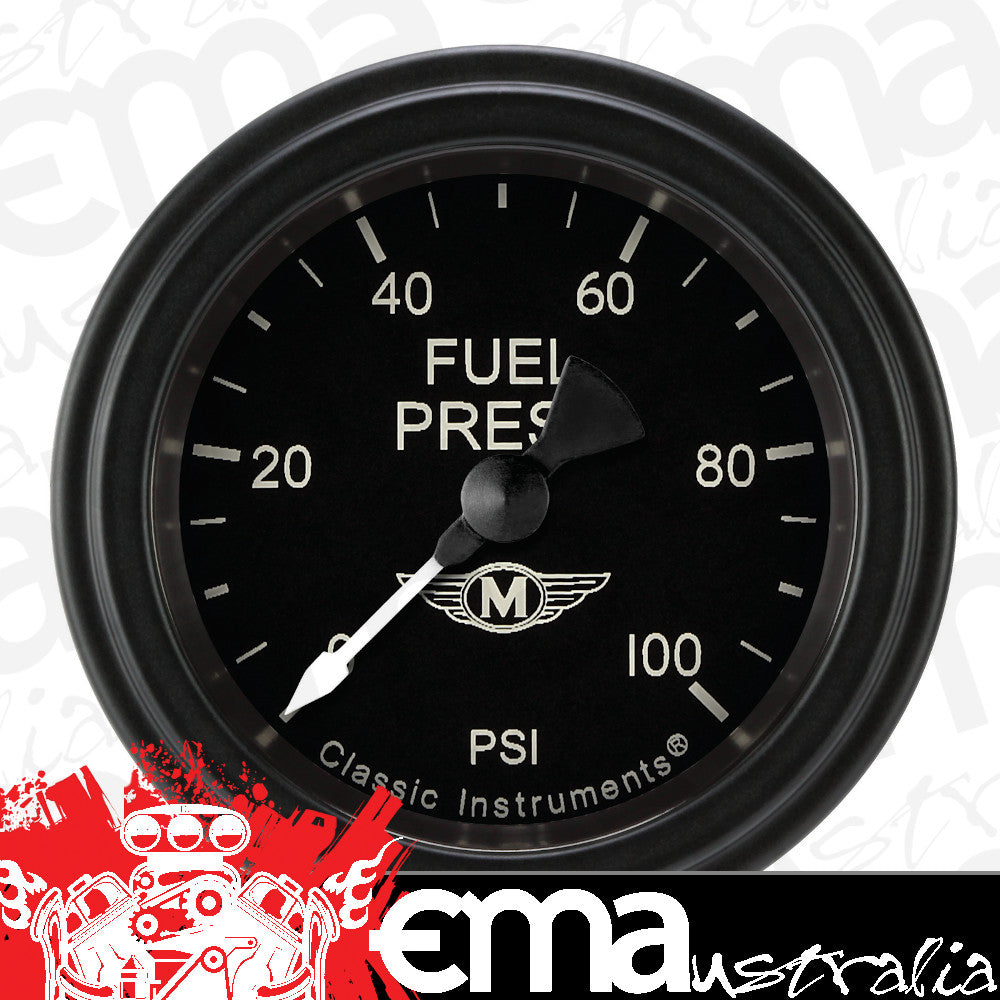 Classic Instruments MA146BLF Moal Bomber 2-1/8" Full Sweep Fuel Pressure 100ps