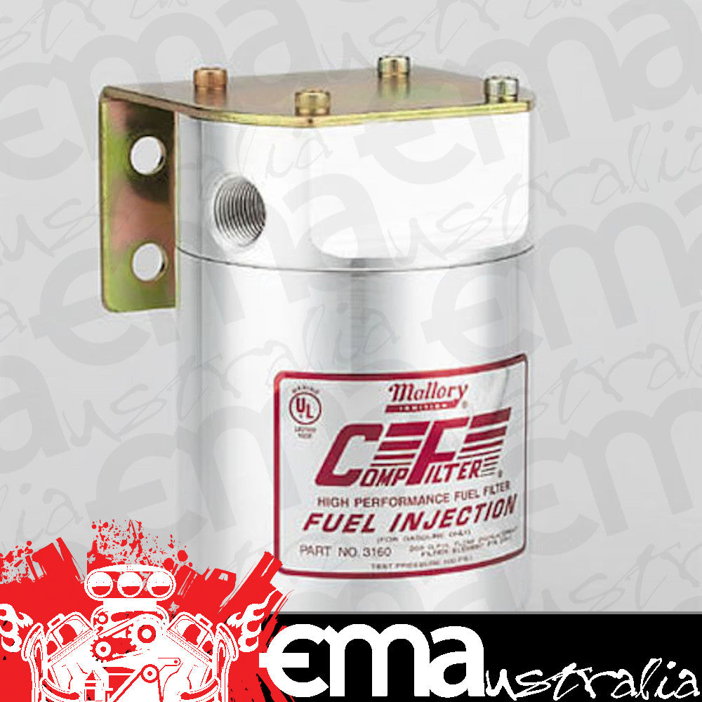 Mallory Ignition MAL3160 Mallory Comp 160 Fuel Filter 3/8" Npt Inlet/Outlet 10 Microns