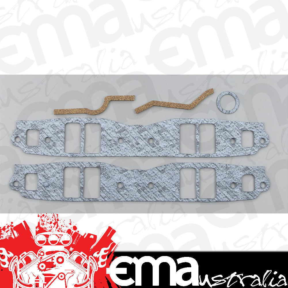 Suit Chevy small block Gen I 262-400 C.I.D. V8 1955-91 Intake Manifold Gasket Set Chev Sb 1.31" X 2.31" Mr Gasket MG113