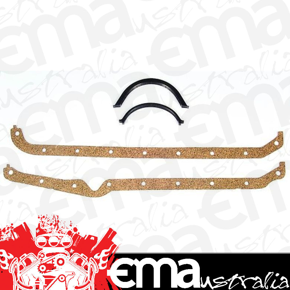 Chev Small Block Gen I 262-400 C.I.D. 1975-79 Gasket Material: Cork/Rubber Sb Oil Pan 2 Pce Seal Mr Gasket MG189