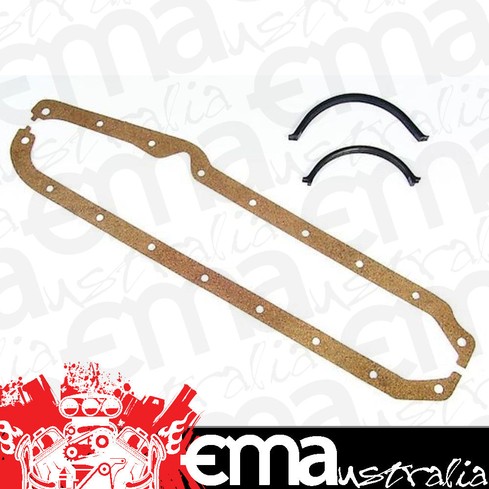 Chev Small Block Gen I 265-400 C.I.D. 1970-74 Gasket Material: Cork/Rubber Sb Oil Pan 2 Piece Seal Mr Gasket MG190