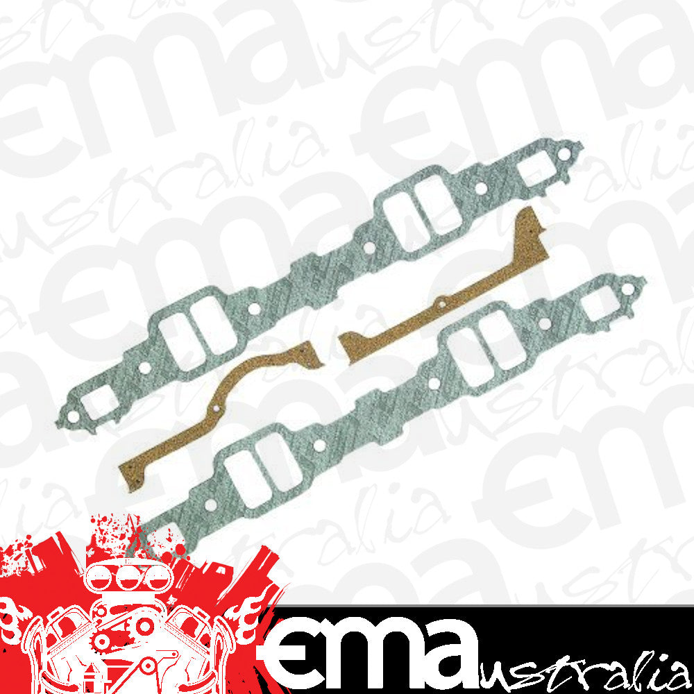 Mr Gasket MG306 Performance Intake Gasket 2 Bbl Stock Port 1.05"W X 2.07"H, 1/16" Thick (Suit Chrysler 273-318 1966-89)