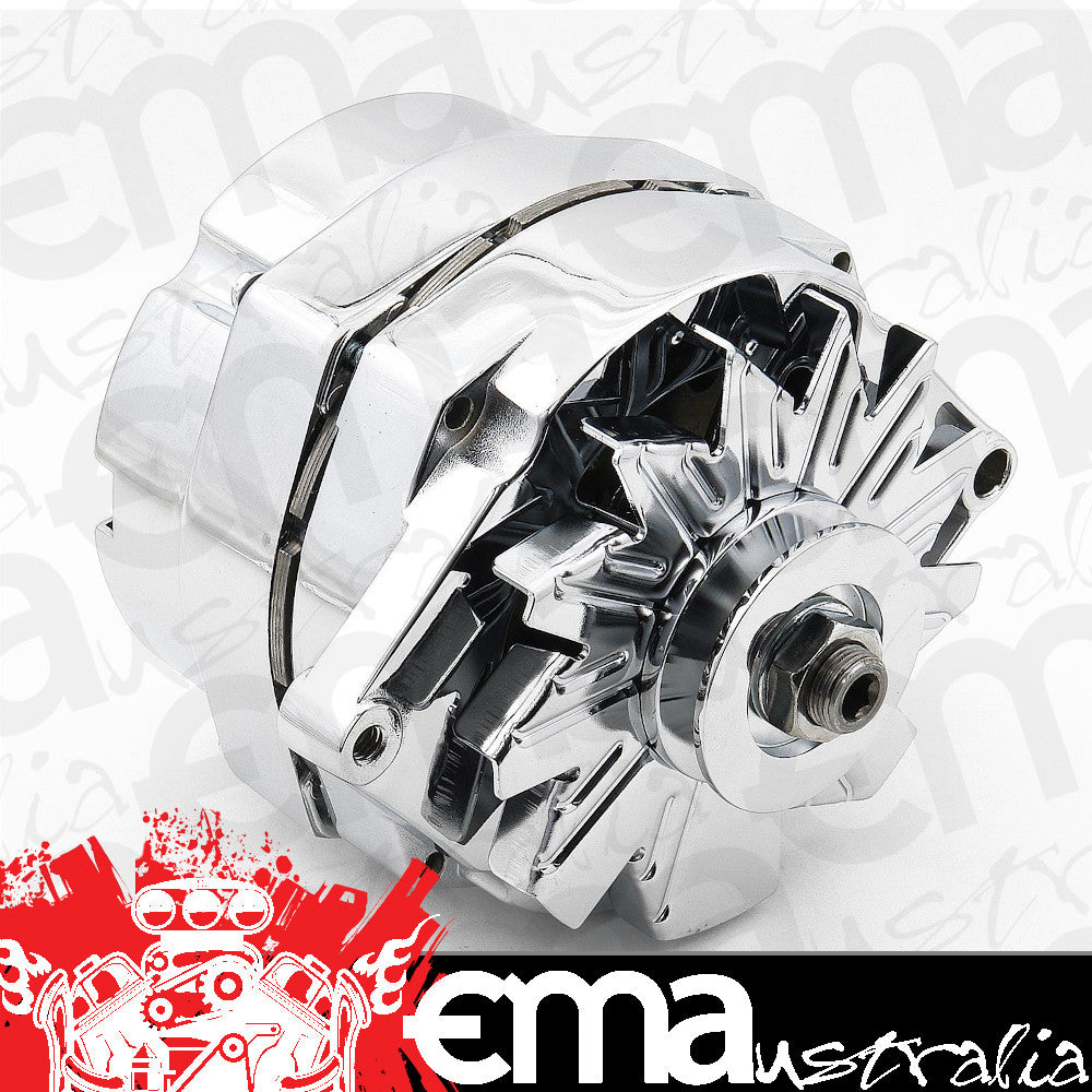 Mr Gasket MG5122 80 Amp Chrome Alternator Gm Delco Single V Int. Reg