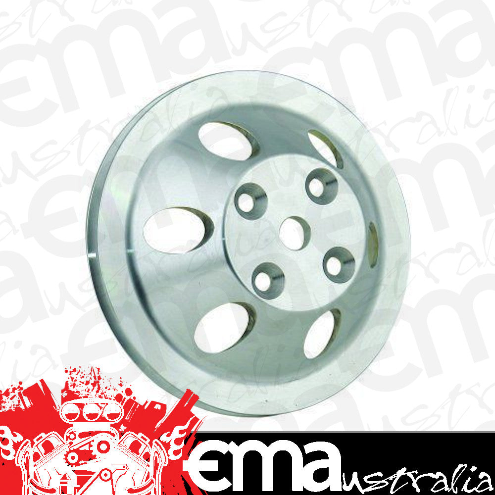Chev Small Block Gen I 262-400 C.I.D. 1969-85 Billet Alloy Long Water Pump Pulley, 1-Groove Suit Sb V8 Mr Gasket MG5314