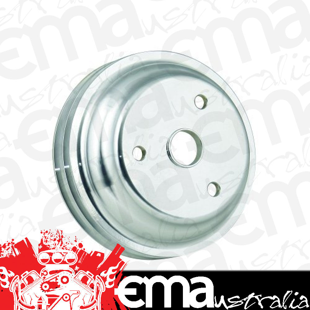 Mr Gasket MG5317 Billet Style Aluminium Crankshaft Pulley - Double Groove (Suit Small Block Chevy w/ Long Water Pump 1969-85)
