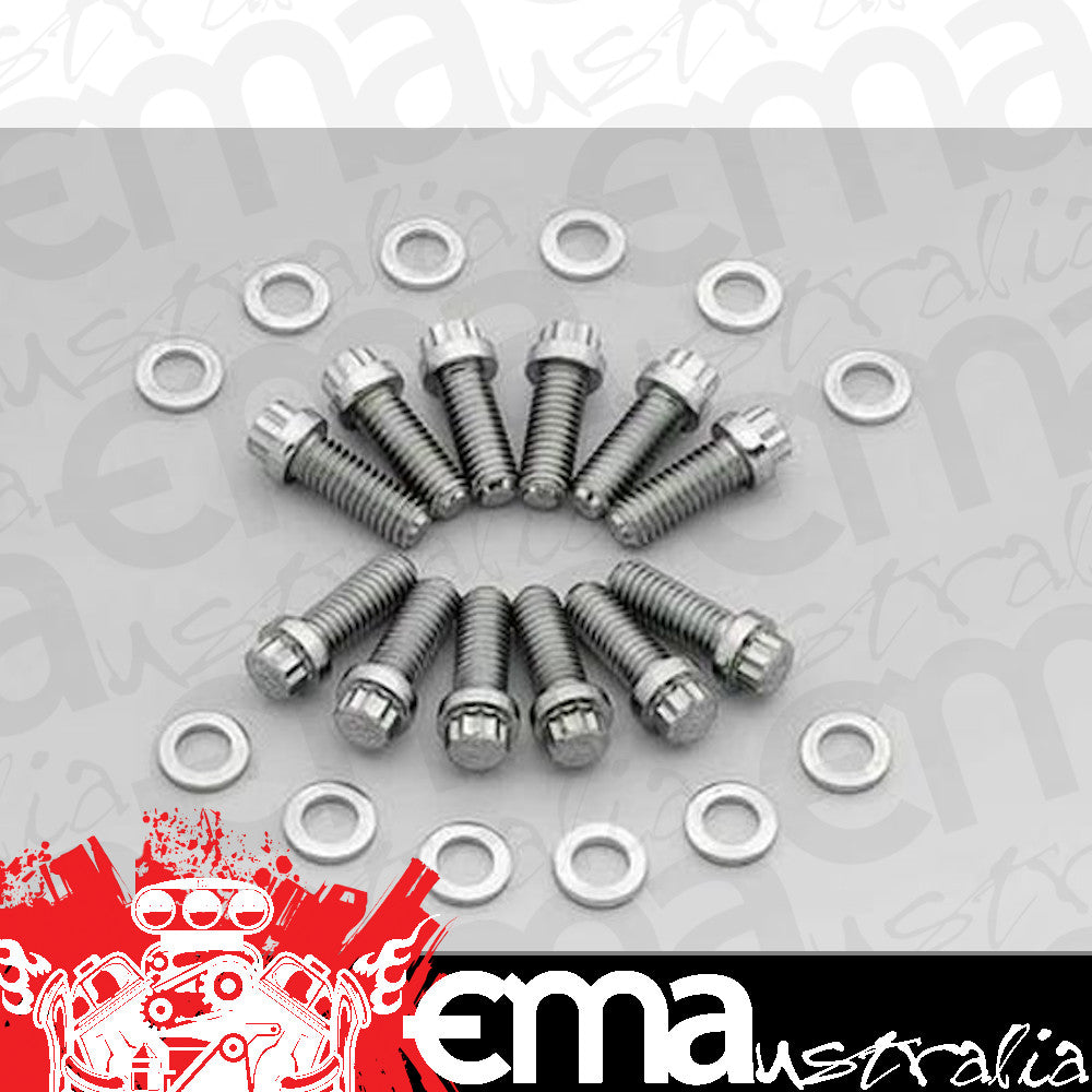 Chevy small block Gen I 265-400 c.i.d. V8 Chev Sb 12Pt Intake Manifold Bolts 3/8"-16 Mr Gasket MG6091