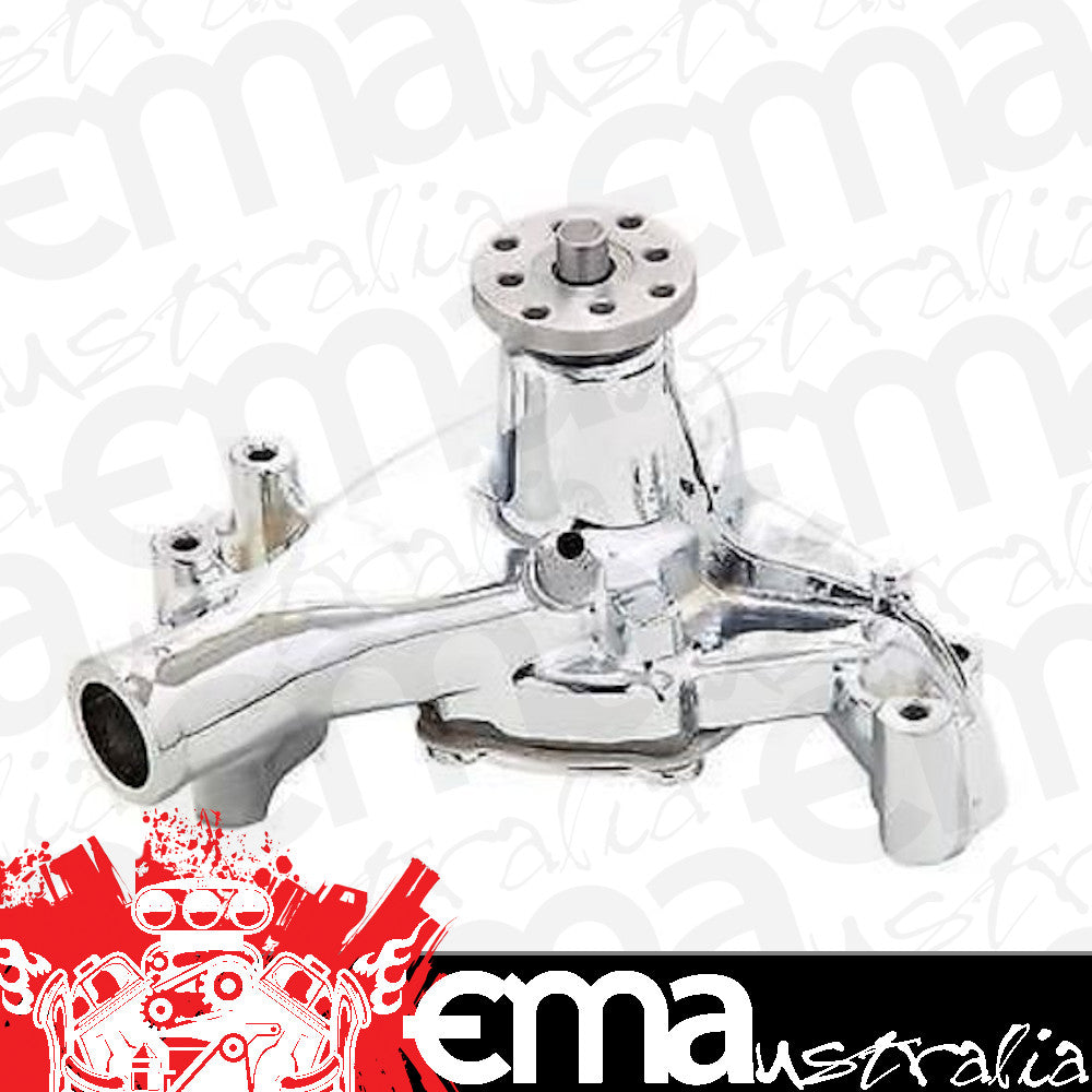 Mr Gasket MG7012 Steel Mechanical Long Water Pump Chrome Suit Chev Sb 262-400