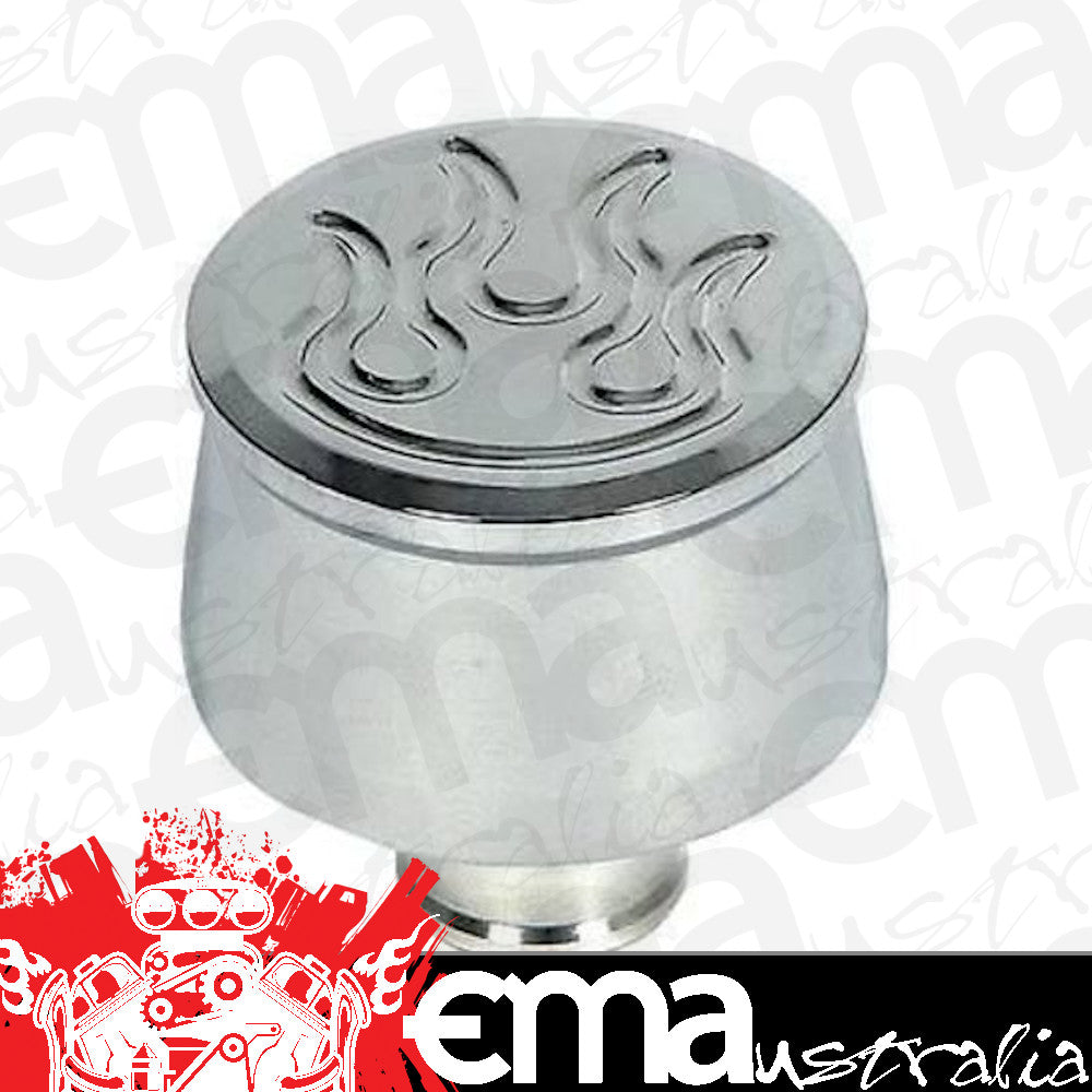Mr Gasket MG9117G Chrome Aluminium Flamed Breather Cap 1" Neck