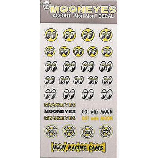 Mooneyes MNDM067 Moon Assorted Sticker Sheet Go w/ Moon Yellow / White Eyes