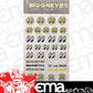 Mooneyes MNDM067 Moon Assorted Sticker Sheet Go w/ Moon Yellow / White Eyes