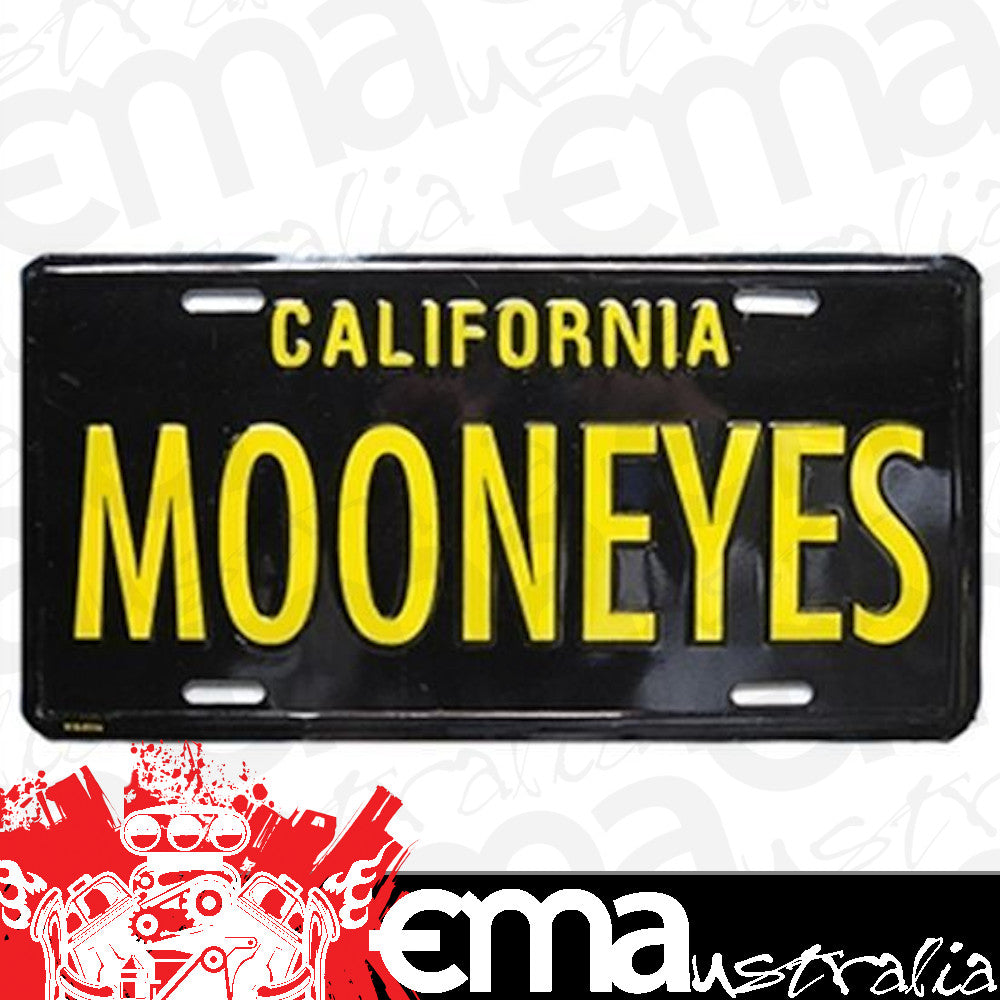 Mooneyes | MNMG081BK | California Metal License Plate Black w/Yellow