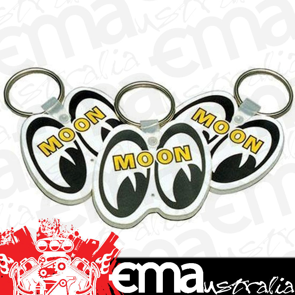 Mooneyes MNMKR010 Keychain White w/ Eye Shaped Logo