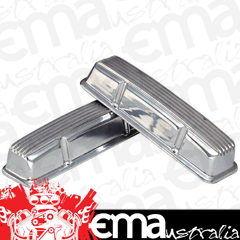 Chev Small Block V8 1957 - 1984 Original Finned Aluminium Valve Covers suit 1957-84 SB Mooneyes MNMP649