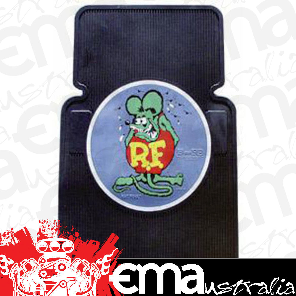 Mooneyes | MNRA210 | Rubber Floor Mats Black w/ Rat Fink Logo