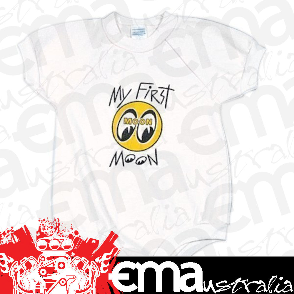 Mooneyes MNTMB009WHL White "My First Moon" Baby suit 0-24 Months
