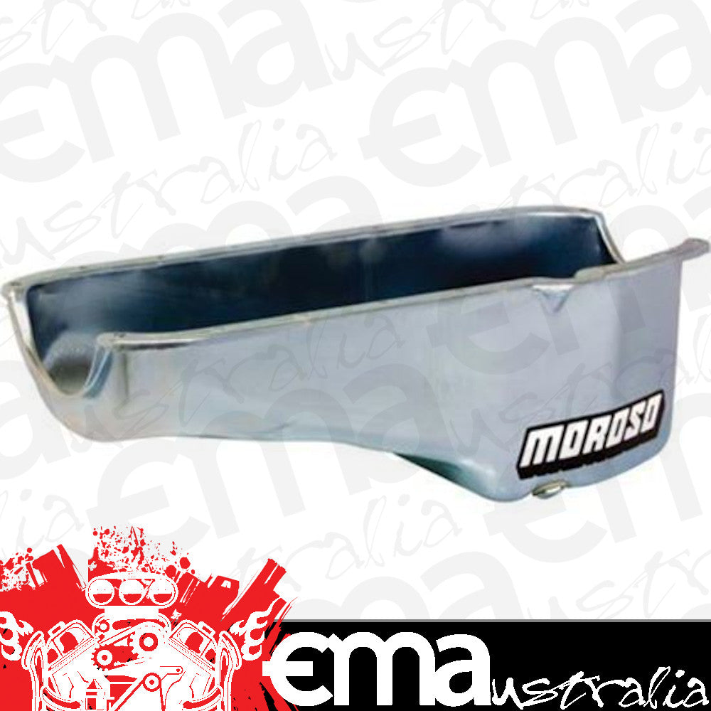 Moroso MO21808 Claimer; Oval Track Oil Pan; 4 Qt.;Wet Sump;Depth-7.5 In.;Incl. Magnetic Drain Plug;Chevrolet Small Block Oval Track;86 and Newer w/Pas