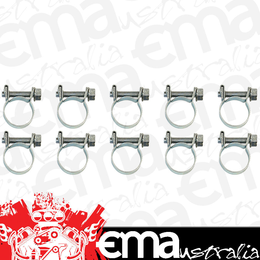 Aeroflow Performance Products AF26-0911 9-11mm Efi Hose Clamp - 1/4" (10 Pack)