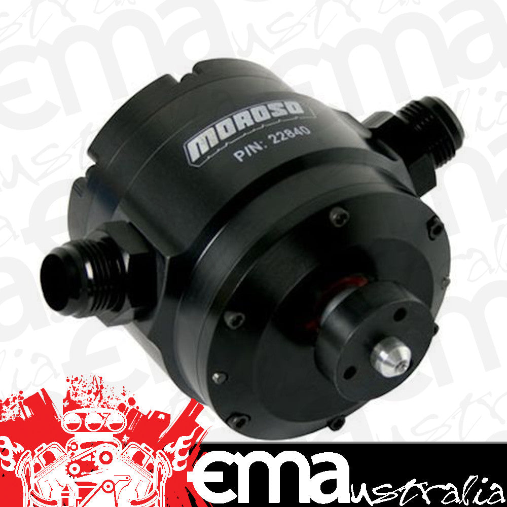 Moroso MO22840 Enhanced Design 3-Vane Vacuum Pump-12An Fitting Black Anodised