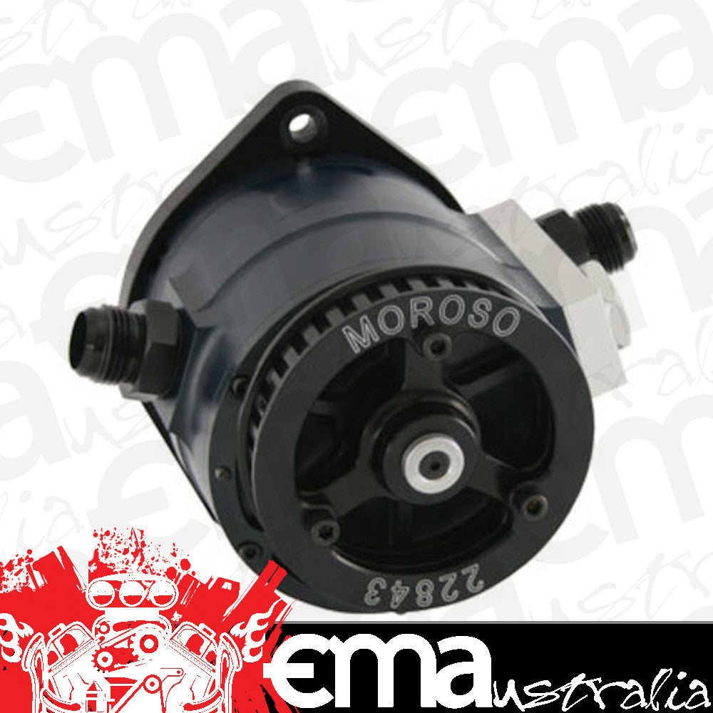 Moroso MO22843 Large Style 4-Vane Vacuum Pump (with 16 Tooth Pulley & Dual Line Manifold)