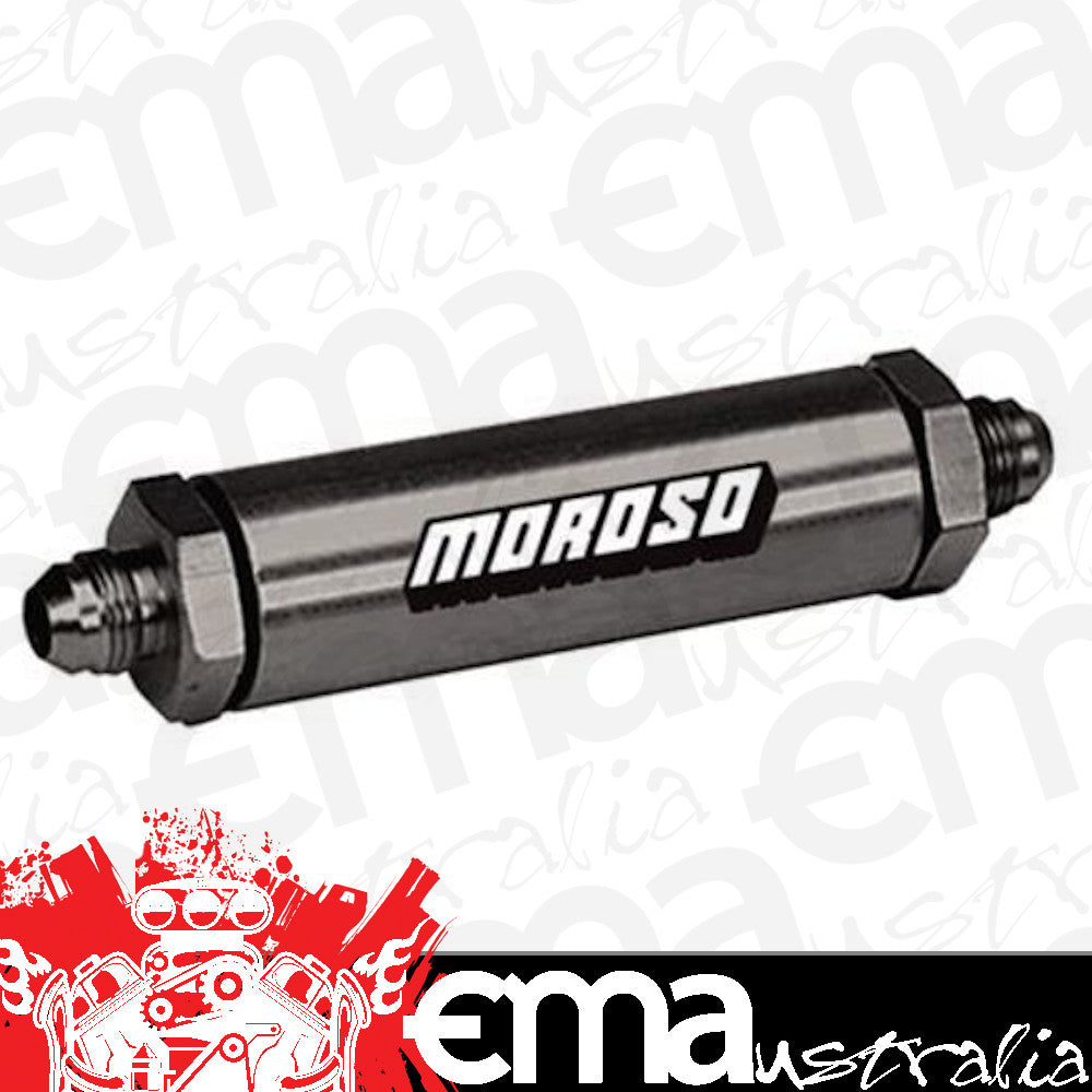 Moroso MO23860 In Line Screened Oil Filter; 0.75 In.; -12An Fittings; 304 Stainless Steel Screen; 0.018 In. Dia. 16 Mesh; Aluminium;