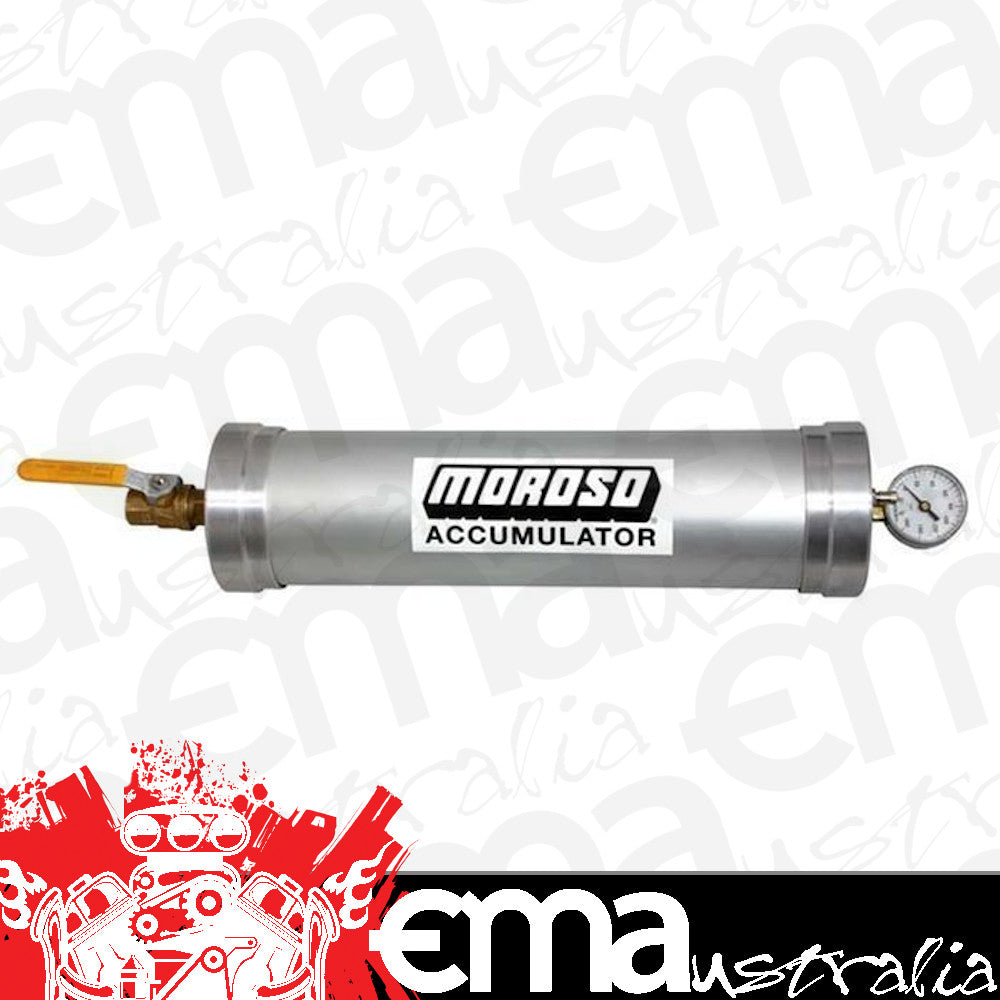 Moroso MO23902 H/D Engine Oil Accumulator 2.8L w/Shut Off Valve 23" X 4-3/4"