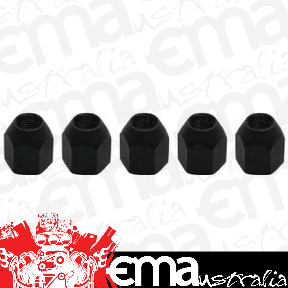 Moroso | MO46330 | Wheel Nuts 13/16" Hex 1/2" -20 Thread Black Oxide (5 Pack)