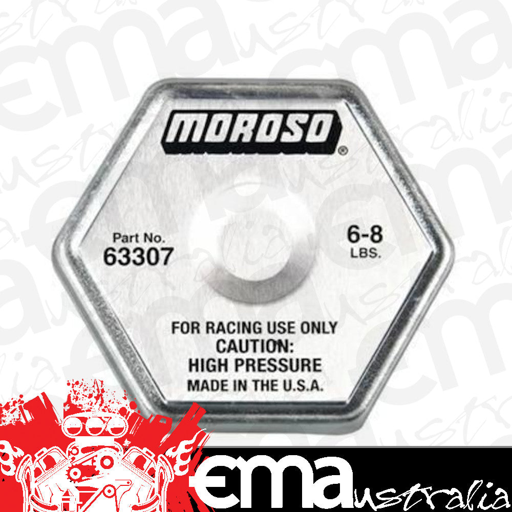 Moroso MO63307 Radiator Cap Steel Hexagon Logo 6-8 PSI (each)