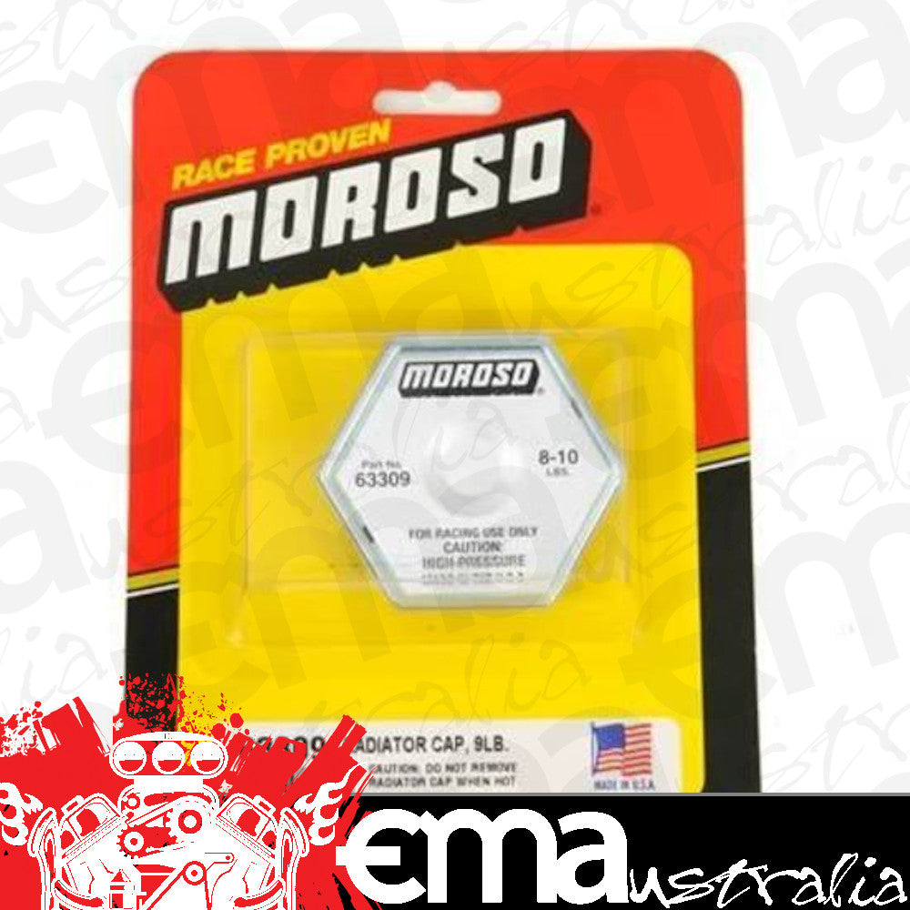 Moroso MO63309 Radiator Cap Steel Hexagon Logo 8-10 PSI (each)
