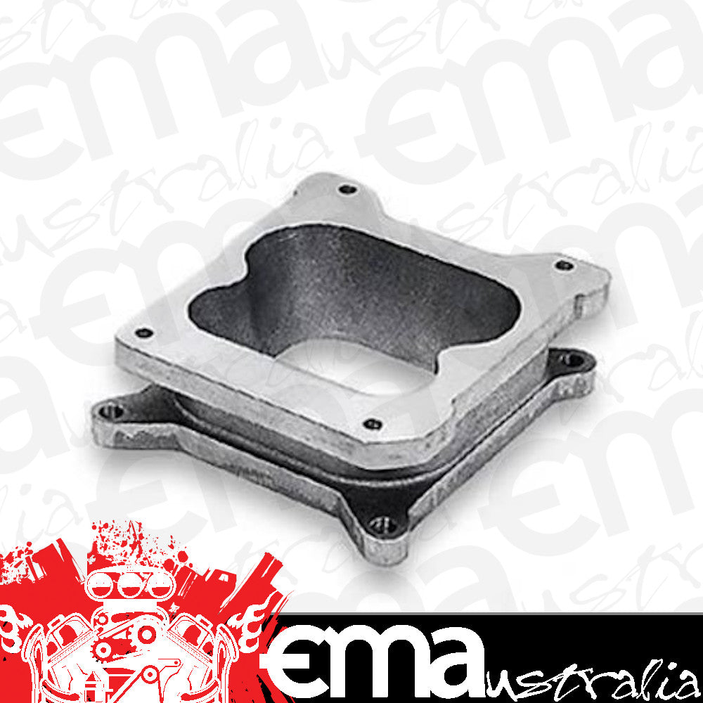 Moroso MO64960 Carburettor Adapter Aluminium Natural Open Center 4-Barrel Quadrajet Adapter 2.00 In. Thick Kit