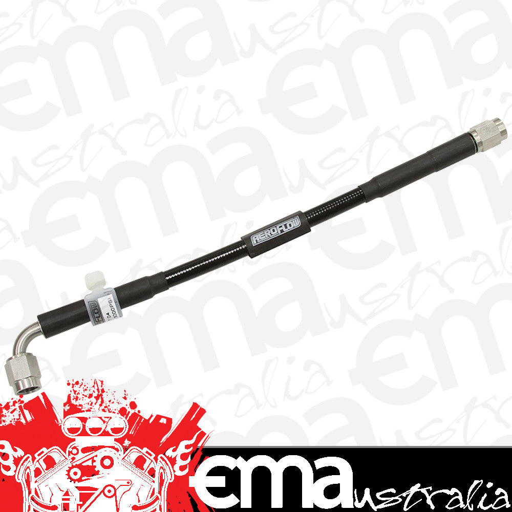 Aeroflow AF30-1601BLK -3AN 90Deg to -3AN Straight12"Long Line Female -3AN Fittings