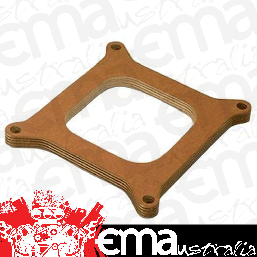 Moroso | MO65015 | 1/2" Wood Carburetor Spacer 4BBl Square Bore Open Centre