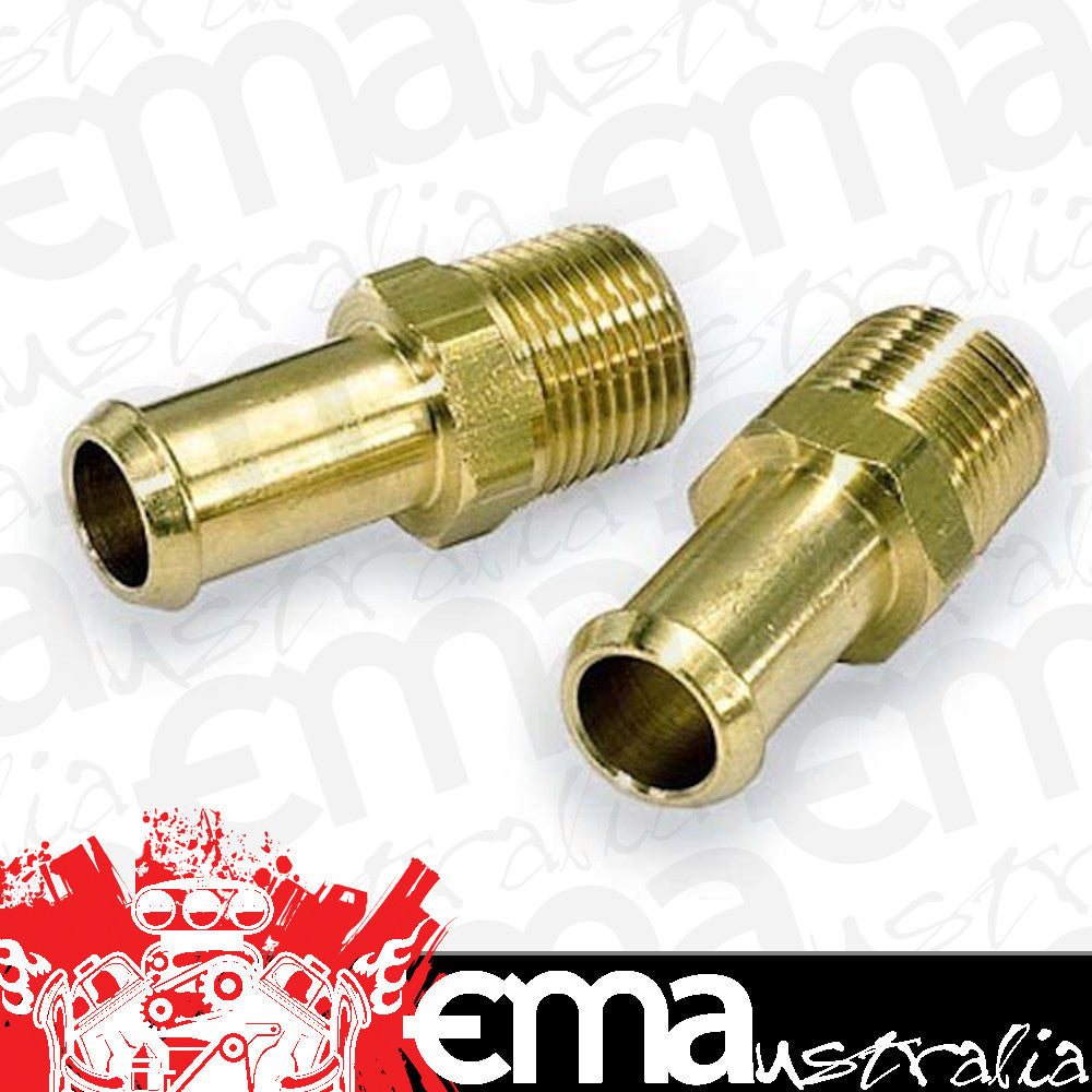 Moroso MO65380 Brass Hose Fittings 3/8" Hose Barb To 3/8" Npt 1 Pair Mor65380