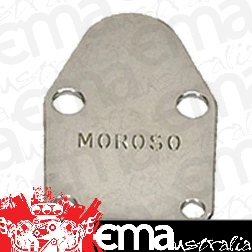 Moroso MO65393 Fuel Pump Block-Off Plate; Chrome Plated Steel;