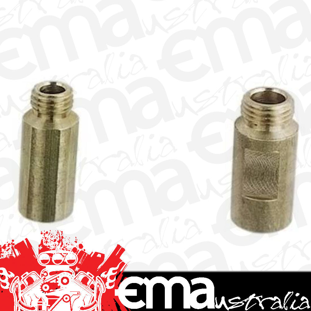 Moroso MO65440 Carburettor Jet Extensions 1/4-32 In. Thread Brass Screw-In Holley Barry Grant Demon 4-Barrel Pair
