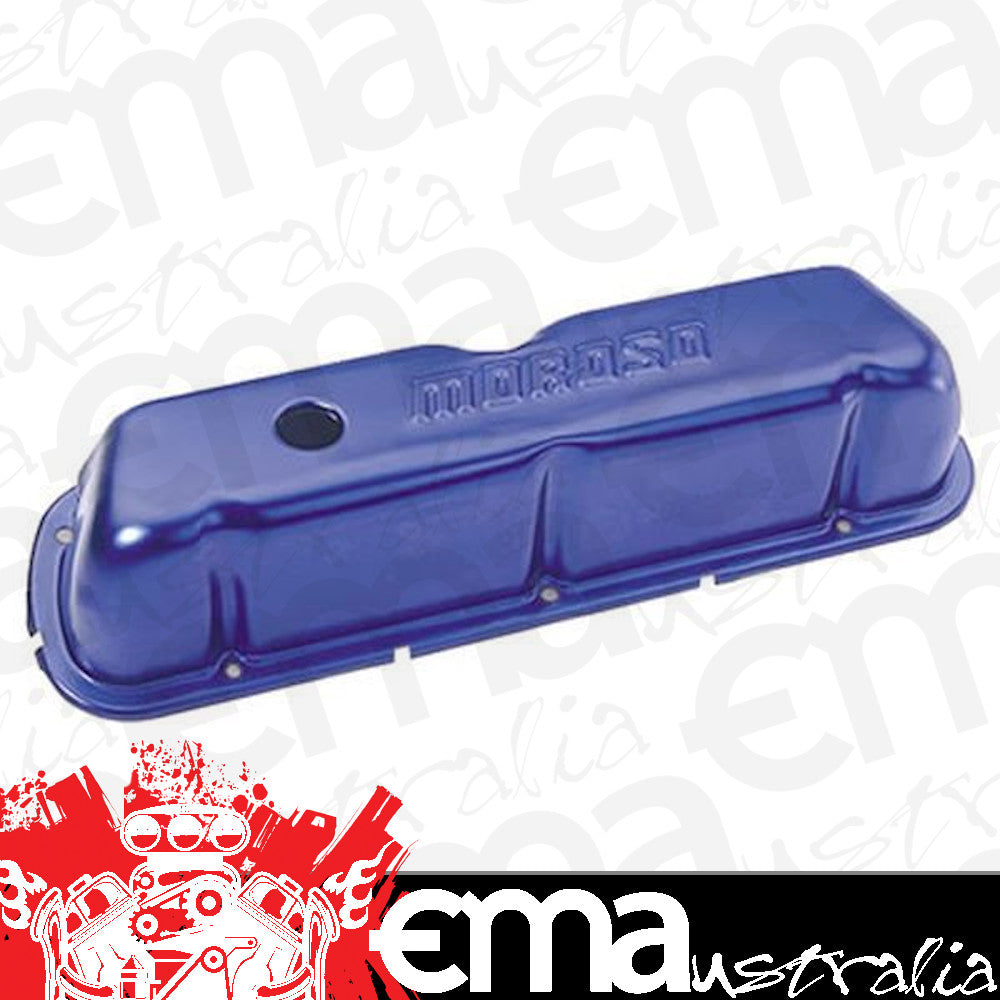 Moroso MO68191 Ford SB 302-351W Tall Stamped Alloy Valve Covers Blue Anodised