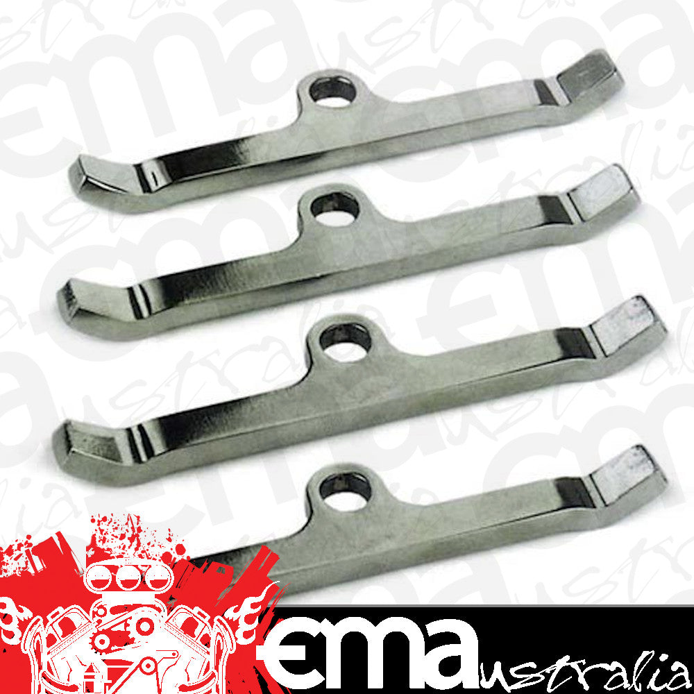 Ford small block 221, 260, 289, 302, 351W Chrome Steel Valve Cover Hold Down Tabs Suit SB V8 Moroso MO68519
